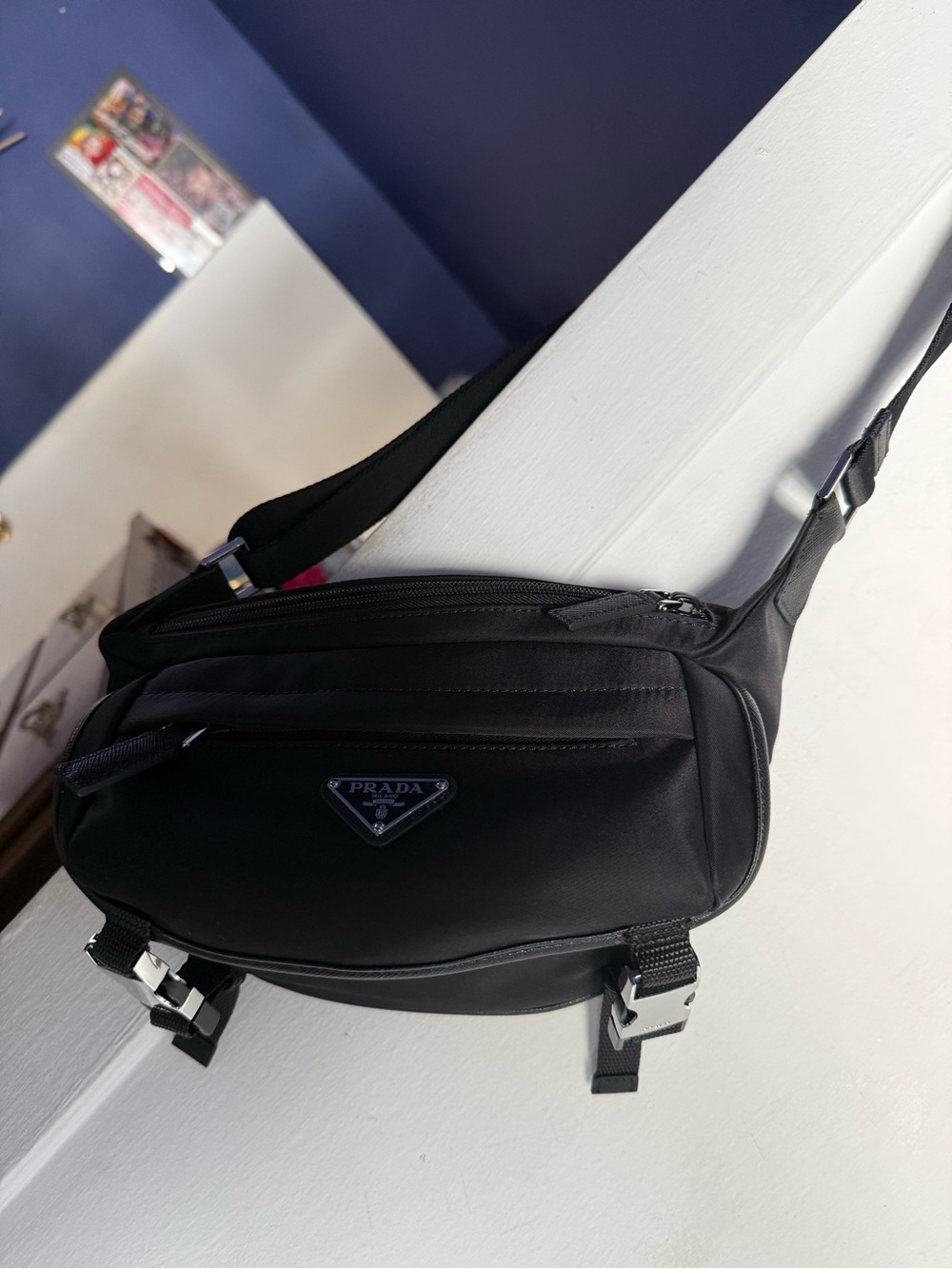 NEW Fashion Inspired Nylon Crossbody Bag with Silver Hardware - Picture 4 of 13